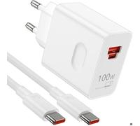 100W Supercharge Chargeur Rapide pour Honor 200 Pro+ 200 Lite,2 Ports PD Chargeur Rapide avec 6A Câble USB C 1m,Supercharge Chargeur