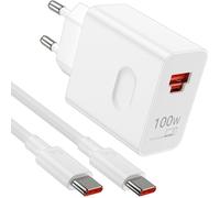 100W Supercharge Chargeur Rapide pour Honor 200 Pro+ 400 Pro,2 Ports PD Chargeur Rapide avec 6A Câble USB C 1m,Supercharge Chargeur