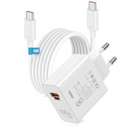 100W Supercharge Chargeur Rapide pour Honor 400 200 Pro Magic 7 Pura 70 Pro 2 Ports PD Chargeur Rapide et 6A Câble USB C 2m pour Honor Magic6 5Lite V5 V3 400 200 Lite Smart 90 X6b X6c X8b Pad X8a 9 X9