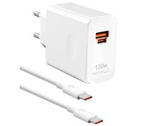 100W Supercharge Chargeur Rapide USB C pour Huawei Honor 200 Pro+ 400 Magic 7 7 Lite 6 Pro 200 Lite X6b X8b Pad X8a 9, Adaptateur Secteur 2 Ports PD avec Câble USB C 6A 1m
