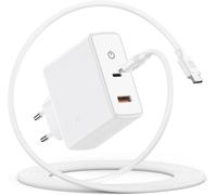 100W USB C Chargeur GaN 2 Ports pour Macbook Pro 16/15/14/13 Pouces 2016-2023, MacBook Air 15/13 Pouces, i-Pad Pro 13.9/12.9/11 Pouces,Tablettes,Smartphones,Ordinateurs Portables avec Câble USB C