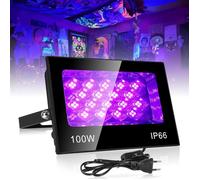 100W UV Black Light, Waterproof Black LED Light, 395-405nm Ultraviolet Black Light, for Evening Neon Party, Body
