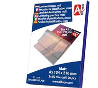 100x Albyco Pochettes de Plastification matte -Format A5- Ép. 2x80 (160) µm