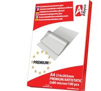 100x Albyco Pochettes de Plastification PREMIUM - Format A4-Ép. 2x80(160)µm
