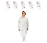 100x ARNOMED Blouse blanche de protection PP Blanc, Blouse médicale homme jetables L- 138x110cm, 4 boutons-pression, Blouse jetable 23g/m², Blouse jetable, Blouse jetable, vêtements médicals