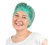 100x ARNOMED® Charlotte Cheveux Jetable 52 cm Vert, Filet Cheveux Plastique pour OP, Cuisine & Hygiène, Bonnet à Usage Unique, Charlotte Alimentaire de Protection des Cheveux en Tissu