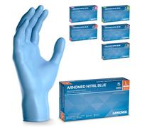 100x ARNOMED® Gants en nitrile taille L Bleu, Gants à usage unique pour chirurgie & laboratoire, Gants en nitrile sans poudre et sans latex, Moufles en nitrile en XS, S, M, L, XL, XXL