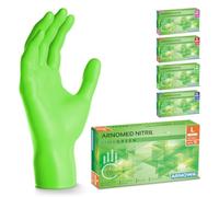 100x ARNOMED® Gants en nitrile taille L Vert, Gants à usage unique pour chirurgie & laboratoire, Gants en nitrile sans poudre et sans latex, Moufles en nitrile en XS, S, M, L, XL, XXL