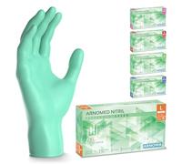 100x ARNOMED® Gants en nitrile taille L Vert, Gants à usage unique pour chirurgie & laboratoire, Gants en nitrile sans poudre et sans latex, Moufles en nitrile en XS, S, M, L, XL, XXL