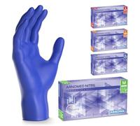 100x ARNOMED® Gants en nitrile taille M Bleu océan, Gants à usage unique pour chirurgie & laboratoire, Gants en nitrile sans poudre et sans latex, Moufles en nitrile en XS, S, M, L, XL, XXL