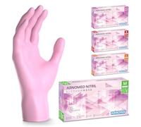 100x ARNOMED® Gants en nitrile taille M Rose, Gants à usage unique pour chirurgie & laboratoire, Gants en nitrile sans poudre et sans latex, Moufles en nitrile en XS, S, M, L, XL, XXL