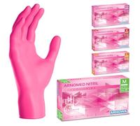 100x ARNOMED® Gants en nitrile taille M Rose, Gants à usage unique pour chirurgie & laboratoire, Gants en nitrile sans poudre et sans latex, Moufles en nitrile en XS, S, M, L, XL, XXL