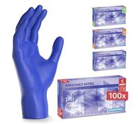 100x ARNOMED® Gants en nitrile taille S Bleu océan, Gants à usage unique pour chirurgie & laboratoire, Gants en nitrile sans poudre et sans latex, Moufles en nitrile en XS, S, M, L, XL, XXL