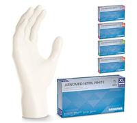 ARNOMED Gants nitrile taille XL, gant nitrile blanc, 100 pièces/boîte, gants jetable non poudrés & sans latex, gants de cuisine et mecanique jetables, gant en nitrile jetables tailles XS, S, M, L, XL