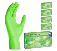 100x ARNOMED® Gants en nitrile taille XL Vert, Gants à usage unique pour chirurgie & laboratoire, Gants en nitrile sans poudre et sans latex, Moufles en nitrile en XS, S, M, L, XL, XXL