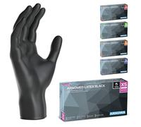 100x ARNOMED® Gants jetables en latex taille XS noir, Gants jetables de chirurgie et de laboratoire, Gants jetables en nitrile, Moufles en latex en XS, S, M, L, XL, XXL