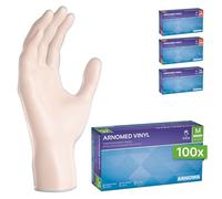 Gants jetables ARNOMED en vinyle M, 100 pièces/boîte, gant non poudre, gants jetable, gants vinyle, boite de gants jetables, gants en vinyle disponibles en tailles S, M, L & XL, gant hygiene