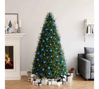 vidaXL Ensemble de Boules de Noël 100 pcs Décoration d'Arbre de Noël Ornement de Vacances Décoration de Noël Jardin Patio Terrasse Extérieur Bleu Bleu G