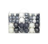 vidaXL 100x Boules de Noël Blanc/Gris Ornements Sapin Arbre Décor Fête Maison Multicolore G
