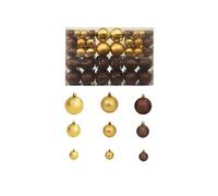 100x Boules de Noël Marron/Bronze/Doré Décor Ornements Sapin Maison