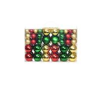 100x Boules de Noël Rouge/Doré/Vert Ornements Sapin Arbre Décor Maison