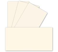 100x cartes sans pli - DIN long - 9,9 x 21 cm - 240 g/m² - couleur : crème vanille - papier de bricolage - carton d'argile - imprimable pour cartes de vœux et invitations