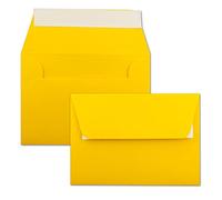 100x enveloppes C6 - couleur: jaune miel - 11,4 x 16,2 cm - fermeture: Auto-adhésive avec Bande Détachable - pour papier A4, A5, A6 et pour invitations et lettres