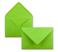 100x enveloppes C6 - couleur: vert clair - 11,4 x 16,2 cm - fermeture: gommée - pour papier A4, A5, A6 et pour invitations, salutations et lettres - FarbenFroh by GUSTAV NEUSER