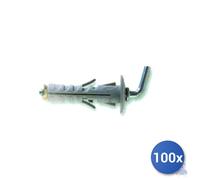 100x Fischer Cheville Crochet Court Nylon Gris E-100 12,8 mm