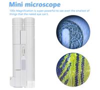 100x Microscope Zoom Poche Microscope Lumière Led Bijoux Loupe Lentille Loupe Poche Loupe Verre Lumière