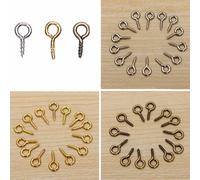 100x Mini Épingles À Oeil Eyepins Crochets Petits Petits Oeillets Vis Fenêtres En Bois Fileté Crochet Cheville Cadre Fermoirs Travail Du Bois