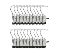 100x Pinces Cintre Crochets de Suspension métal Caoutchouc vêtement Linge Bottes HxlxP: 10,5 x 5 x 2 cm, Argent/Noir