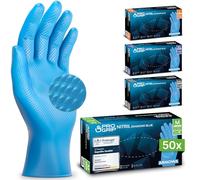 100x PROGRIP Gants nitrile taille M Bleu [Avec double épaisseur et texture diamantée], Gants nitrile à usage unique pour atelier, industrie et montage, Gants nitrile à usage unique