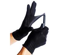 100x Robuste Gants en Nitrile - Extra Safe Gants jetables sans Poudre sans Latex Grade De Médicament AQL 1,5 Travail Lourd Nettoyage Mécanique Chimique Jardinage Tatoueur (XL (9-10), Noir)