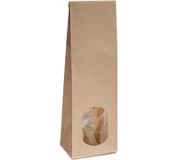 100x sachets à fond plat avec fenêtre ovale - 250g - 8 x 5 x 24,3 cm - Sacs en papier Sacs cadeaux Sacs en papier kraft (250g - avec fenêtre ovale, 100 pcs.)