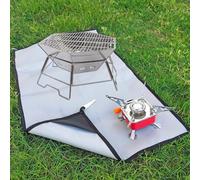 100x120cm Tapis de Foyer Tapis Ignifuge Le Tapis Brasero de Gril Tapis de Barbecue Protecteur de Pelouse pour la Protection du Sol du Brasier (Argenté 50x80cm)