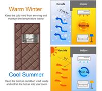 100x240cm Marron, Rideau de protection thermique Aimant Thermo Rideau de porte Isolation Protection Panneau Isolation thermique Rideau d'obscurcissement Imperméable au vent Isolation phonique