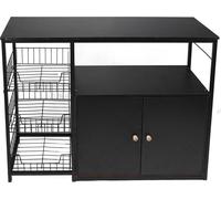 100x30x80CM Armoire de rangement multifonctionnelle pour la cuisine - Buffet indépendant, étagère pour micro-ondes, rangement de casseroles pour la salle à manger et le salon
