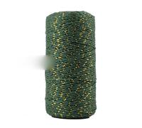 100yard 100% Coton Corde Corde Torsadée Artisanat Macramé Artisan Corde Boulanger Ficelle Multicolore Coton Lin Corde Textiles de Maison-Vert foncé avec de l'or, 2mm