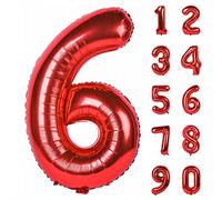 101,6 cm Rouge grands chiffres 0-9 décorations de fête d'anniversaire hélium Foil Mylar Grand Nombre Balloon