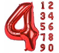 101,6 cm Rouge grands chiffres 0-9 décorations de fête d'anniversaire hélium Foil Mylar Grand Nombre Balloon