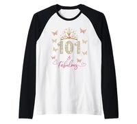 101 and Fabulous, 101 Years Old Womens, 101st Birthday Manche Raglan