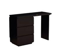 -101 Coiffeuse de maquillage moderne, en bois massif avec rangement à plusieurs niveaux, commode d'angle mobile avec miroir, noir, grande taille pour une décoration d'intérieur élégante
