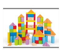 101 cubes en bois colorés hape