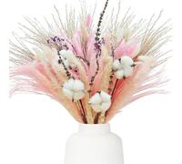 101 Pcs Fleurs Séchées Rose,33-43 cm Herbe de La Pampa,Bouquet Mélange Fleurs Séchées,DIY Bouquet de Fleur,Décoration Salon,Floral Fabrication Artisanale,Décoration Table Bohème