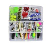 101 PCS mixtes leurres de pêche, y compris spinners, VIBs, hameçons en hauteur, hameçons simples, joints d'émerillon, ton