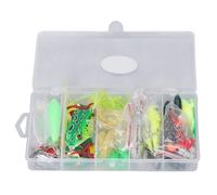 101 pièces de pêche de pêche kit BAITS Soft HIDESS Sequins Metal Thunder Frog Fishing Lere Ensemble avec boîte de Rangement Couche d'eau complète Disponible pour Les Amateurs de