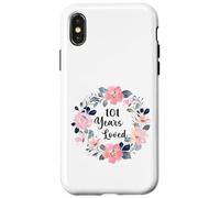 101 Years Loved 101th Birthday Floral 101 Year Old Men Women Coque pour iPhone X/XS