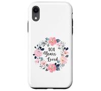 101 Years Loved 101th Birthday Floral 101 Year Old Men Women Coque pour iPhone XR