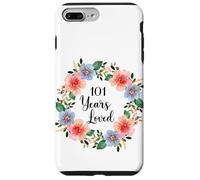 101 Years Loved 101th Birthday Floral 101 Years Loved Women Coque pour iPhone 7 Plus/8 Plus